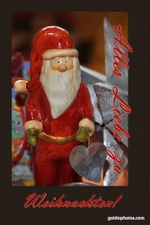 Weihnachtskarte Weihnachtsmann, Nikolaus, Santa Claus mit Herz